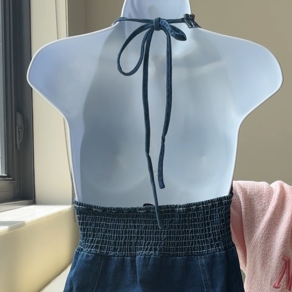 Denim Halter Mini Dress - Picture 6 of 10